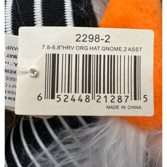 Delton Gnome Pumpkin Orange Hat NWT Fall Halloween Decoration Felt Lightweight - Picture 8 of 10